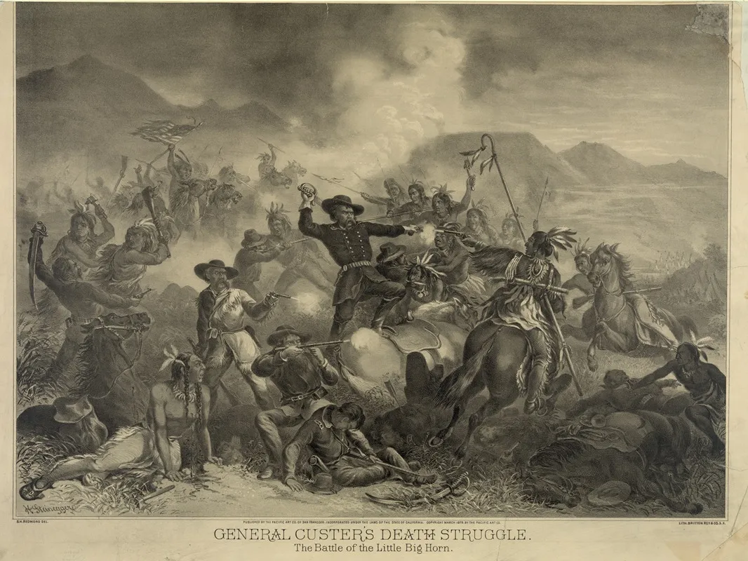 General Custers Death Struggle The Battle Of The Little Big Horn Wall Art by Henry Steinegger - High-Resolution Digital Print