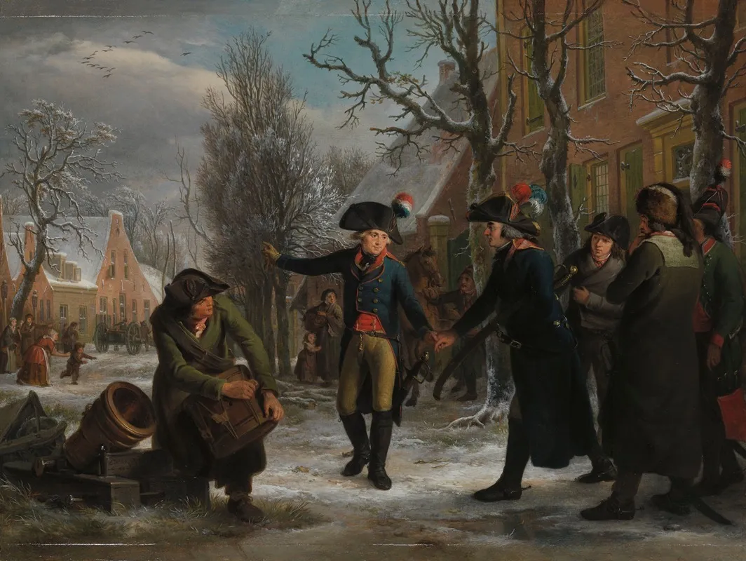 General Daendels Taking Leave Of Lieutenant Colonel Krayenhoff Wall Art by Adriaan de Lelie - High-Resolution Digital Print