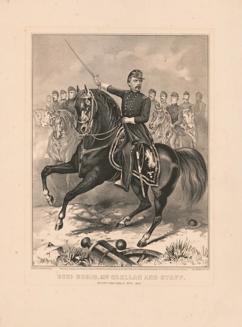 General George Brinton Mcclellan And Staff Before Yorktown Va April 1862