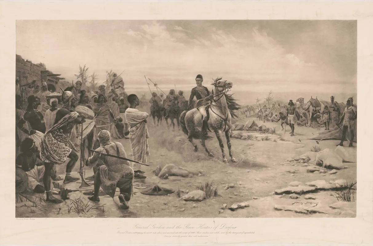 General Gordon And The Slave Hunters Of Darfour Wall Art by Stanley-Berkeley - High-Resolution Digital Print