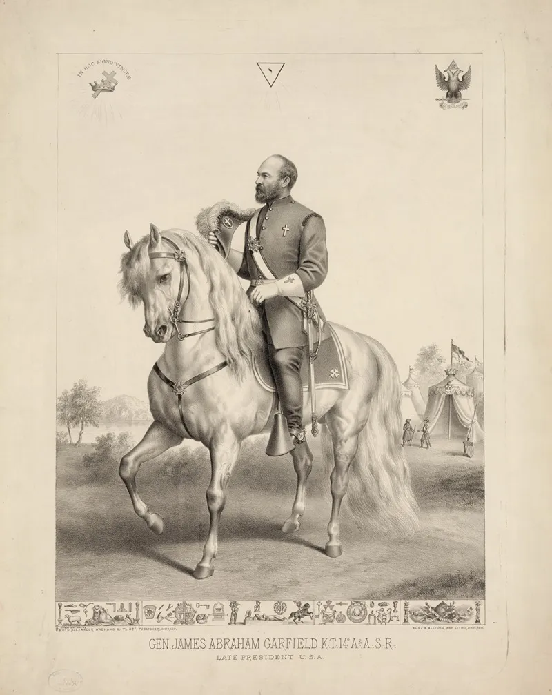 General James Abraham Garfield K T 14 A A S R Late President U S A Wall Art by Kurz &amp; Allison - High-Resolution Digital Print