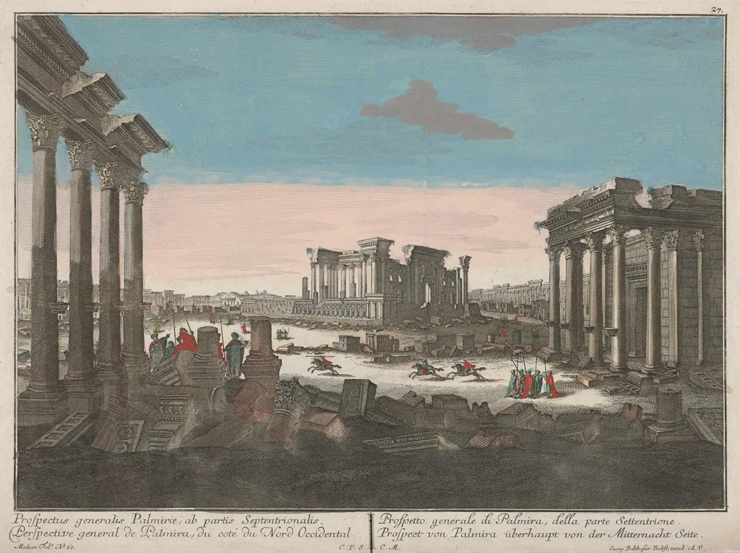 General Perspective Of Palmira As Seen From The North West 2 Wall Art by Georg Balthasar Probst - High-Resolution Digital Print