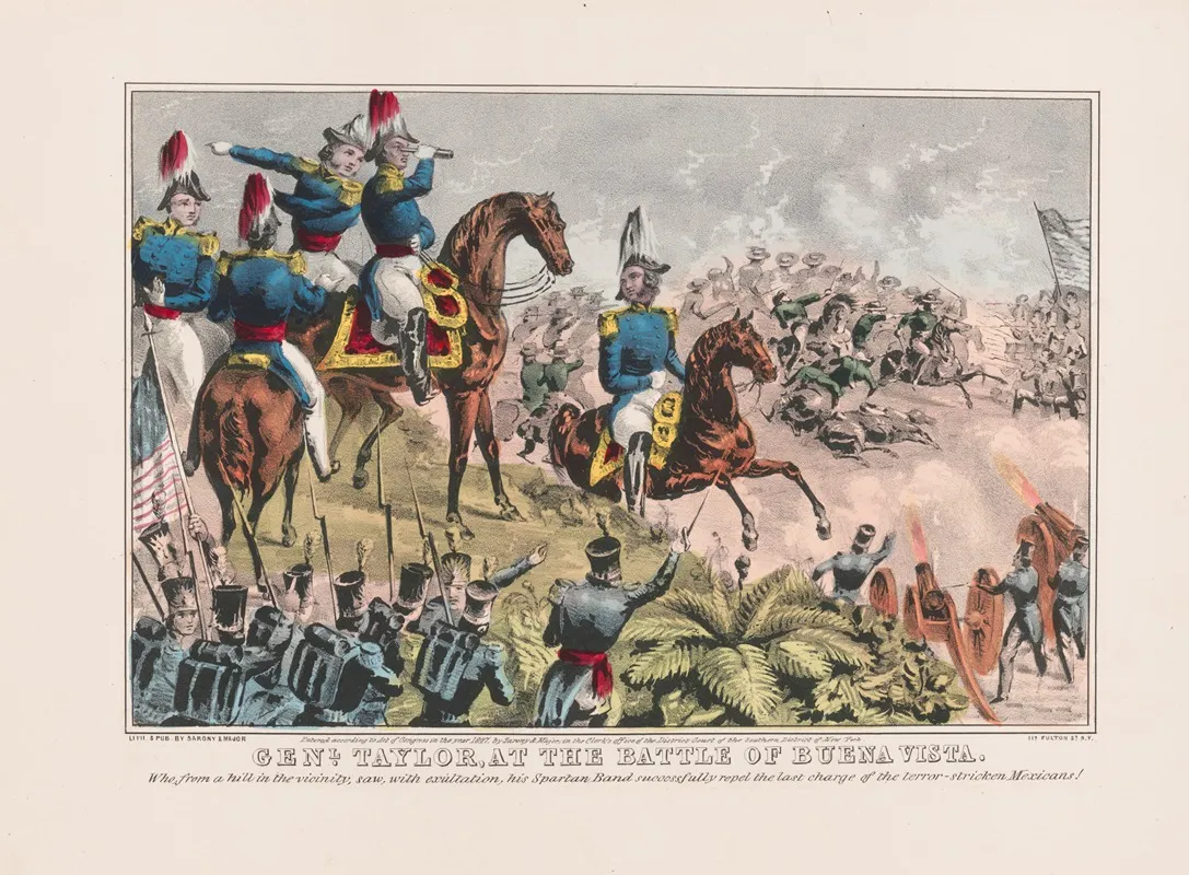 General Taylor At The Battle Of Buena Vista Wall Art by Sarony, Major &amp; Knapp Lith. - High-Resolution Digital Print