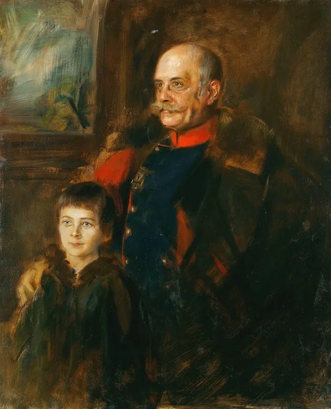 General Von Hartmann Und Sohn Hermann Wall Art by Franz von Lenbach - High-Resolution Digital Print