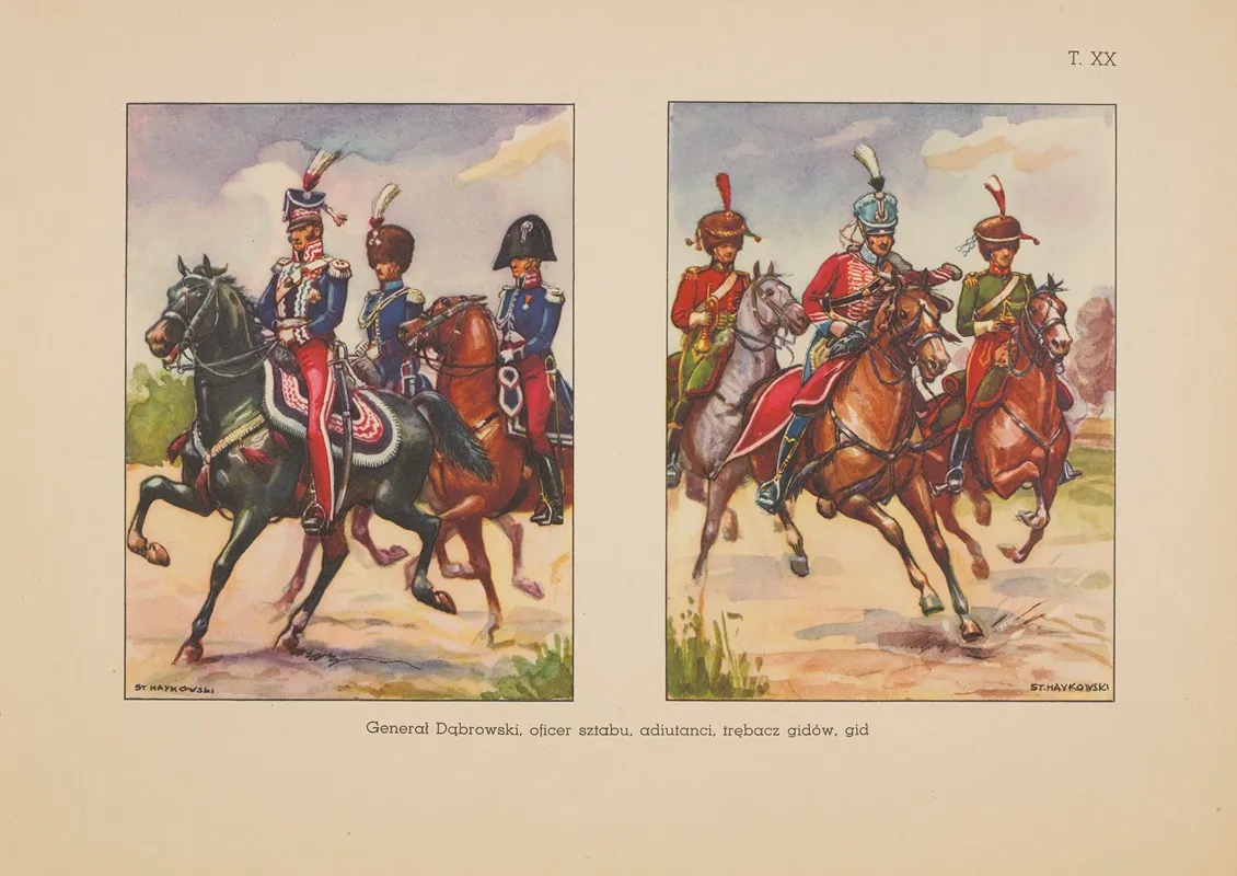 General dabrowski oficer sztabu adiutanci trebacz gidow gid Wall Art by Stanisław Haykowski - High-Resolution Digital Print