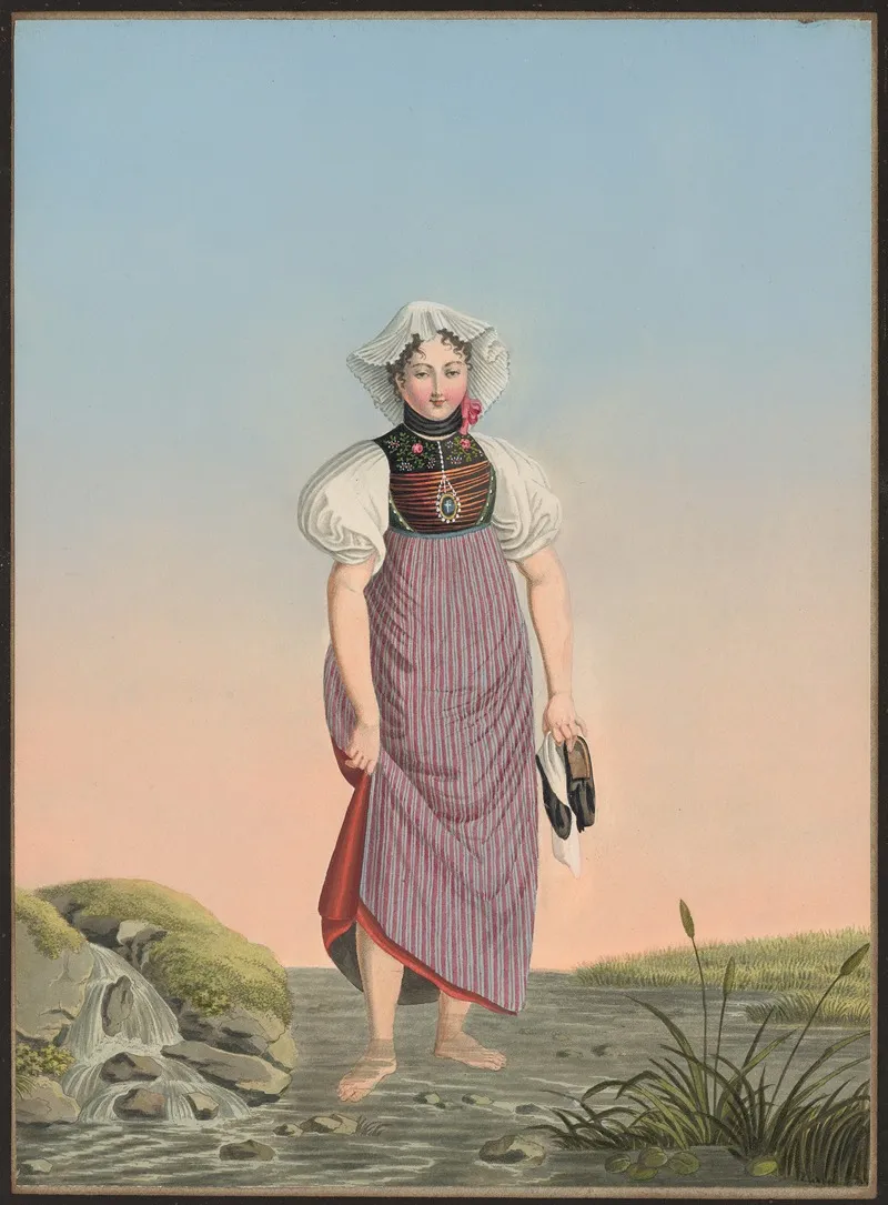Genevieve Glutz De Hirsbrunnen Au Canton De Soleure Fille Unique Dun Riche Campagnard Wall Art by Jean Emmanuel Locher - High-Resolution Digital Print