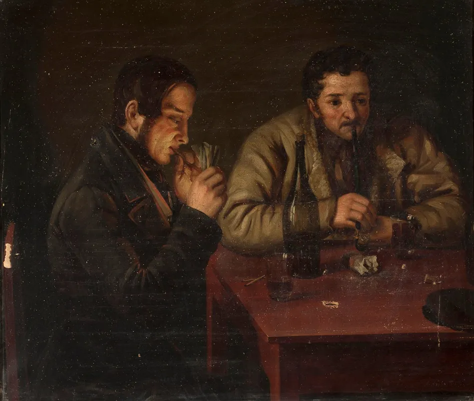 Genre Scene In A Tavern 3 Wall Art by Antoni Kolasiński - High-Resolution Digital Print