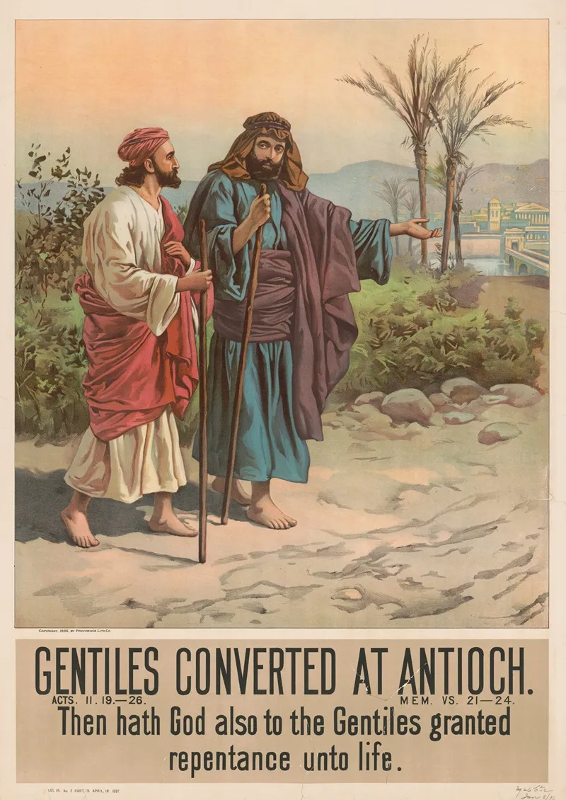 Gentiles Converted At Antioch 2 Wall Art by Providence Lith. Co - High-Resolution Digital Print