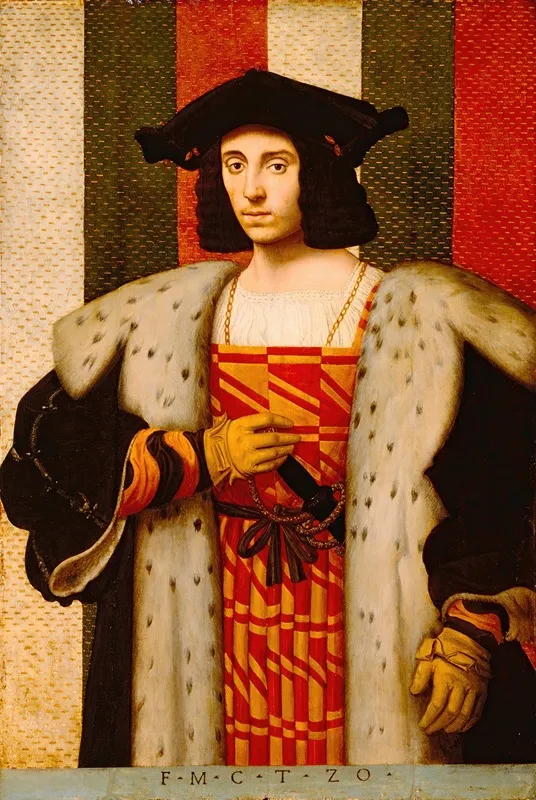 Gentleman Of The Trivulzio Family Wall Art by Bernardino dei Conti - High-Resolution Digital Print