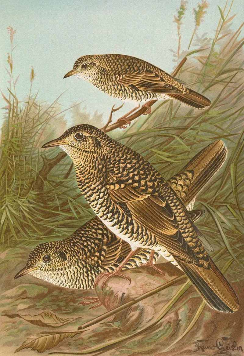 Geocichla Varia Geocichla Dauma Wall Art by Johann Friedrich Naumann - High-Resolution Digital Print