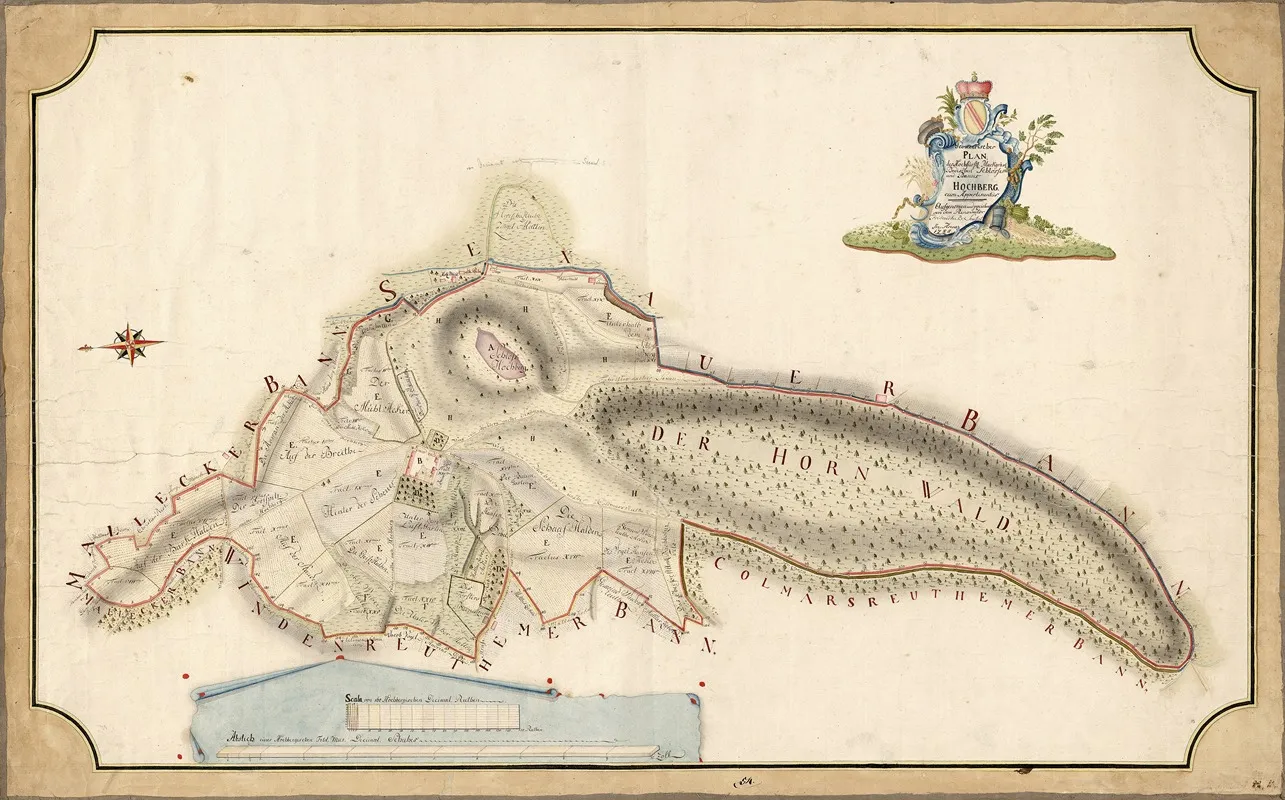 Geometrischer Plan Des Hochfurstl Markgravl Badischen Schloses Und Banns Hochberg Cum Appertinentiis Wall Art by Friderich B. Seufert - High-Resolution Digital Print