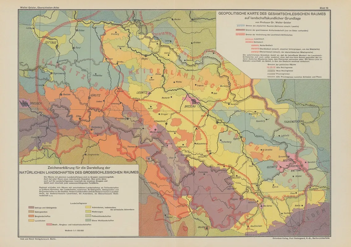 Geopolitische‎ ‎karte‎ Des ‎gesamtschlesischens ‎raumes Wall Art by Volk und Reich Verlag - High-Resolution Digital Print