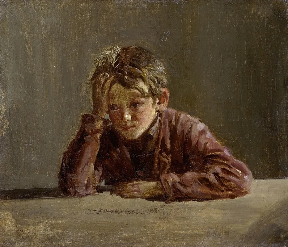 Georg Der Bruder Des Kunstlers Am Tisch Sitzend