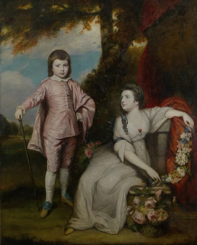 George Capel Viscount Malden 1757 1839 And Lady Elizabeth Capel 1755 1834 Wall Art by Sir Joshua Reynolds - High-Resolution Digital Print