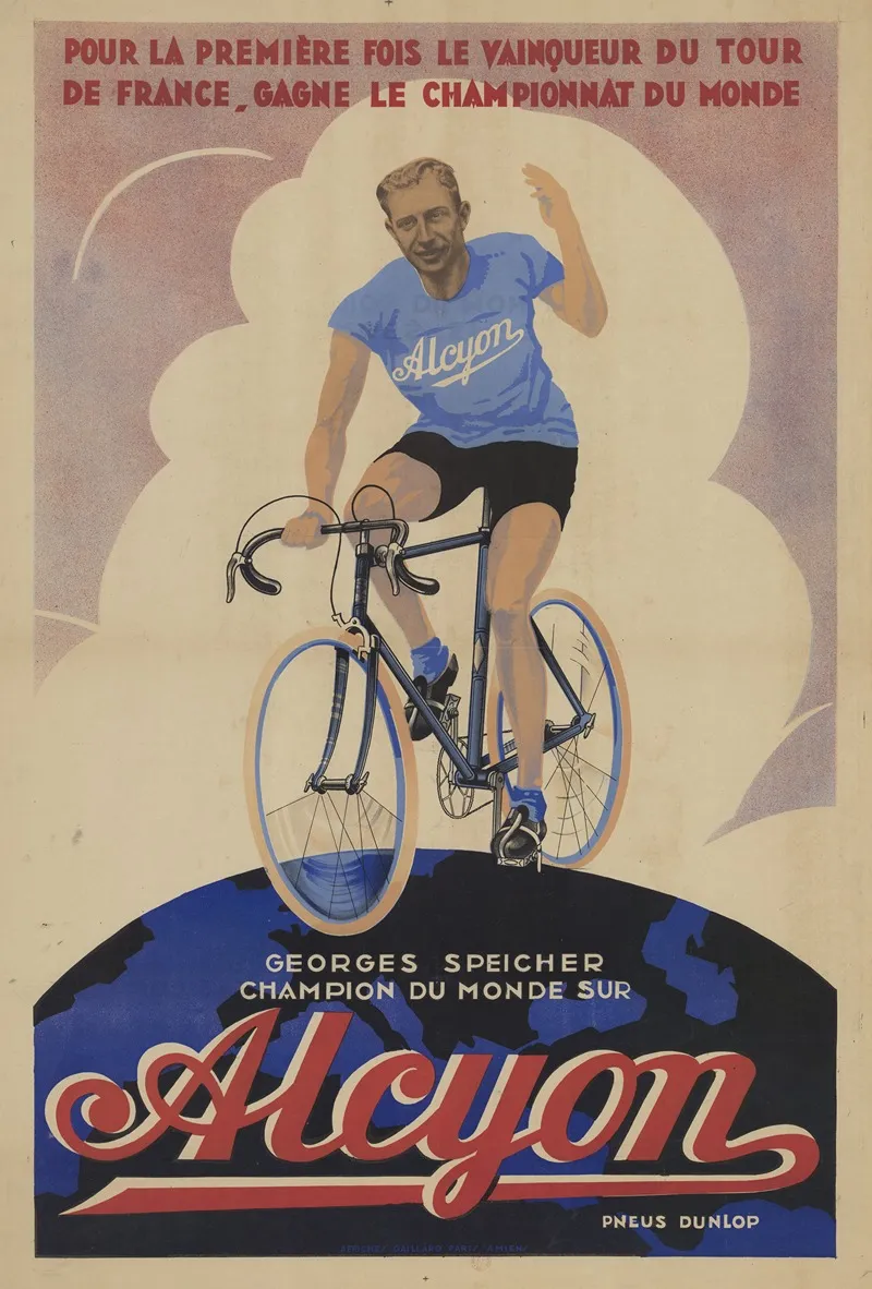 Georges Speicher Champion Du Monde Sur Alcyon Pneus Dunlop