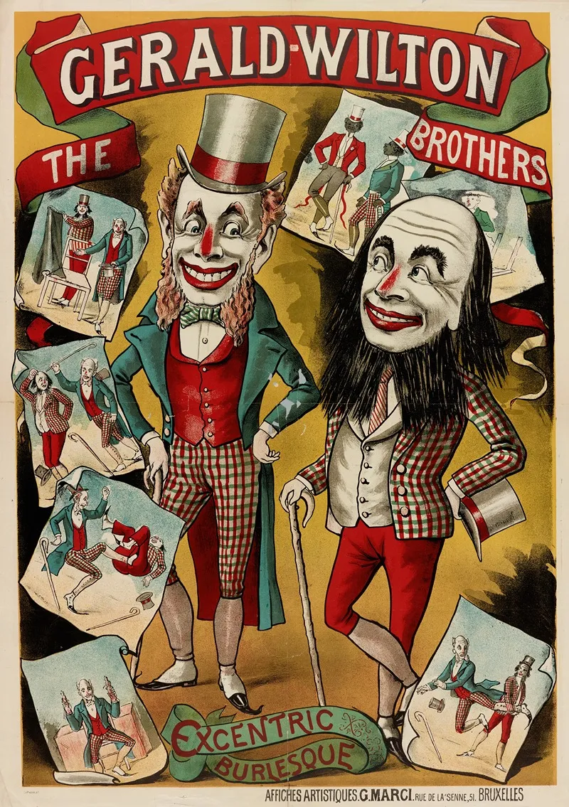 Gerald Wilton The Brothers Excentric Burlesque Wall Art by Affiches G. Marci - High-Resolution Digital Print