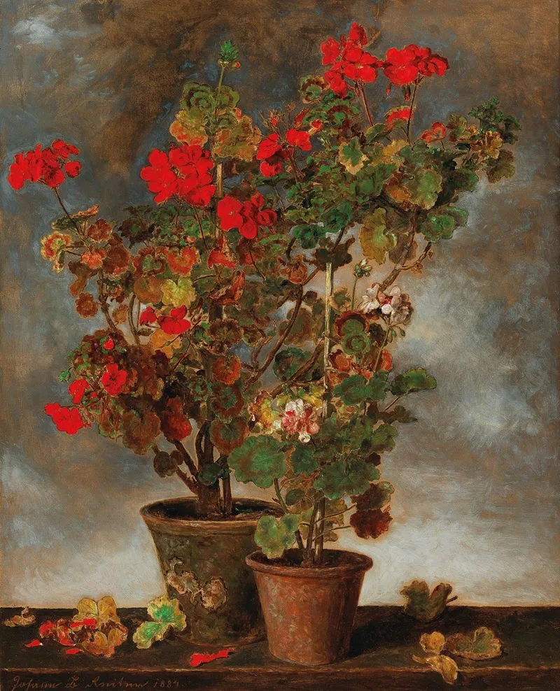Geraniums 2 Wall Art by Johann Baptist Reiter - High-Resolution Digital Print