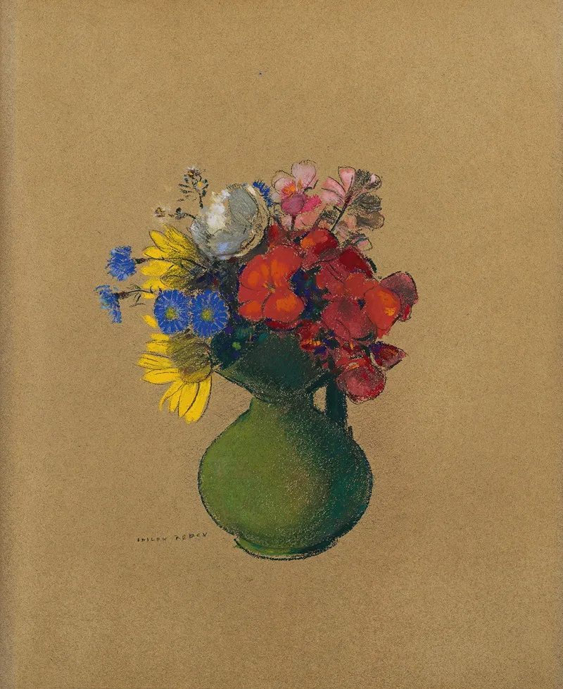 Geraniums Et Fleurs Des Champs Wall Art by Odilon Redon - High-Resolution Digital Print