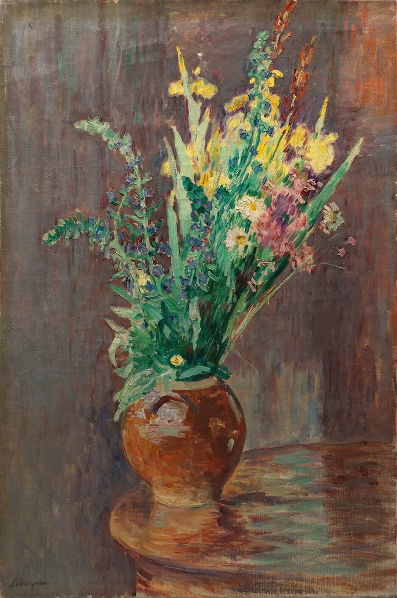 Gerbe De Fleurs Dans Un Pot Wall Art by Henri Lebasque - High-Resolution Digital Print