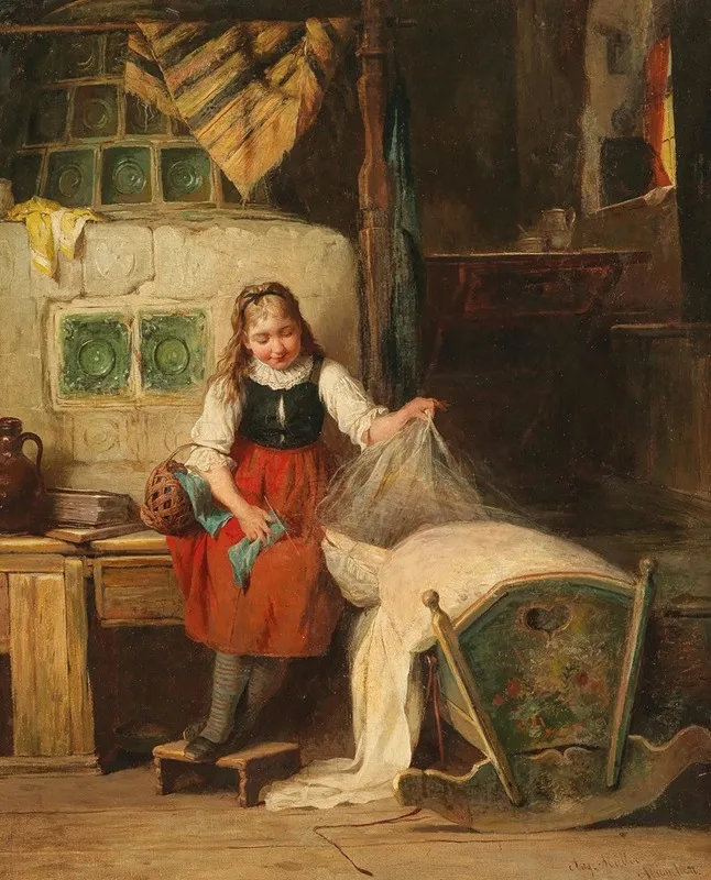 Geschwisterliebe Wall Art by August Müller - High-Resolution Digital Print