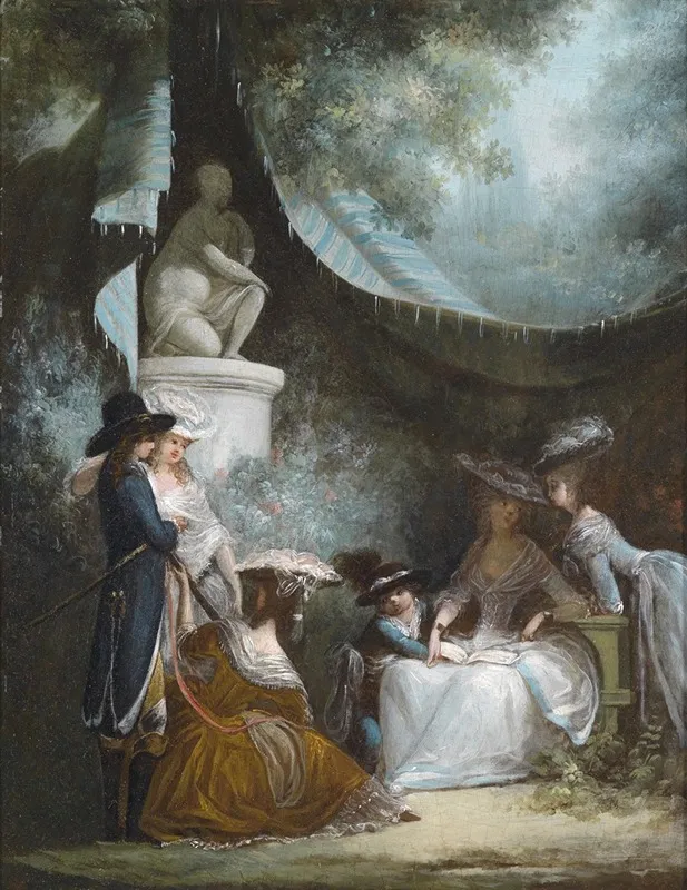 Gesellschaft Unter Einem Zelt Im Park Wall Art by Philibert-Louis Debucourt - High-Resolution Digital Print