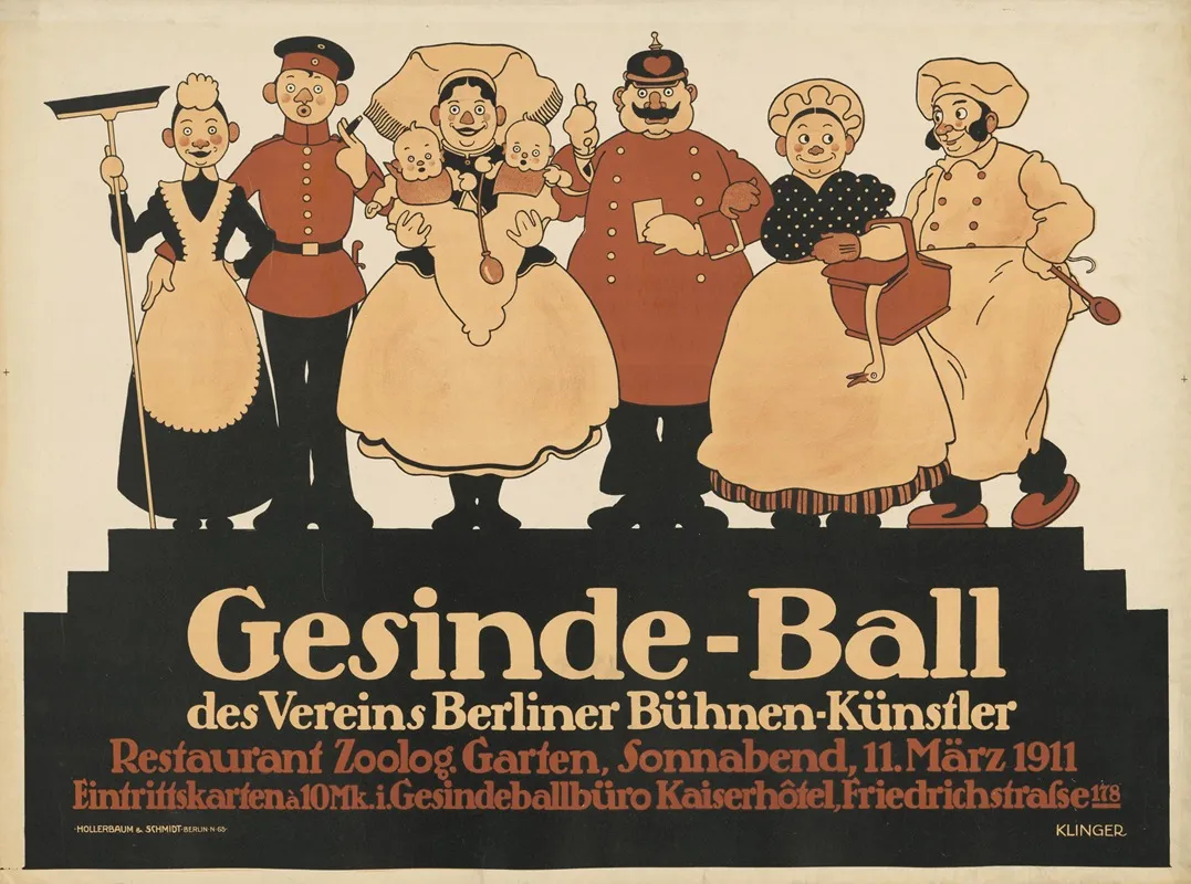 Gesindeball Des Vereins Berliner Buhnenkunstler Wall Art by Julius Klinger - High-Resolution Digital Print