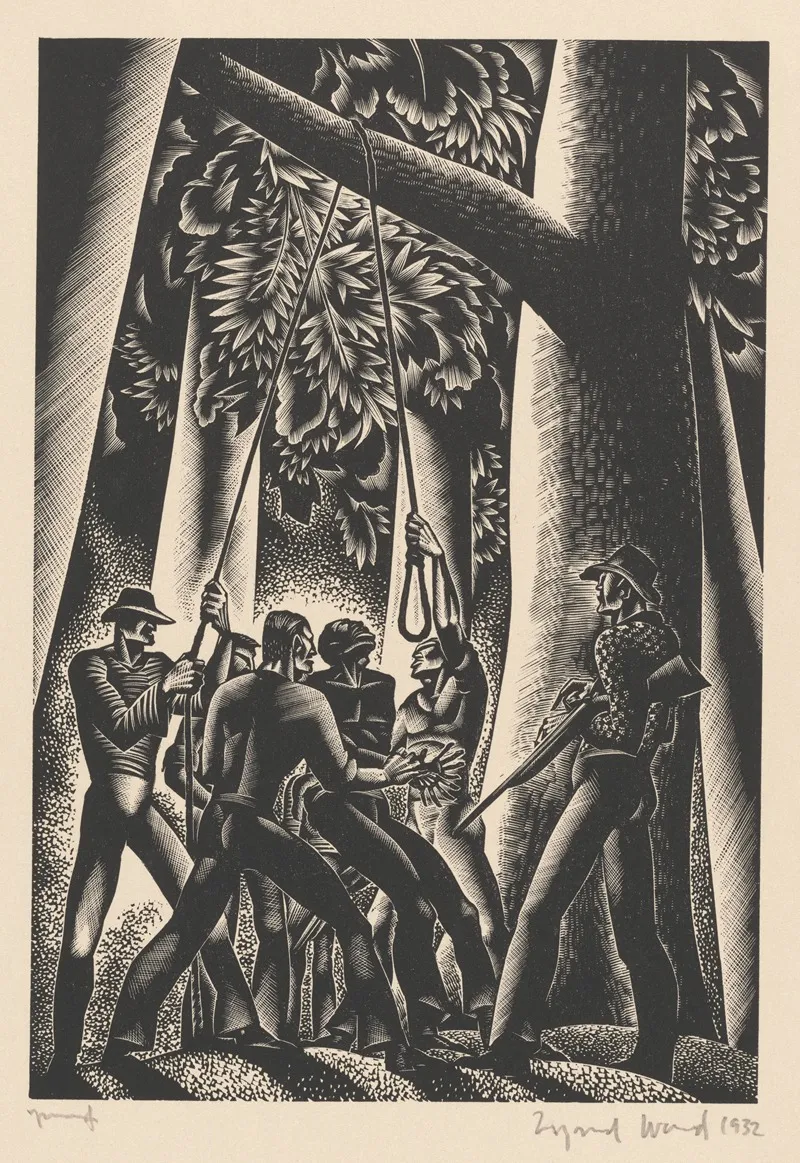Getting Ready For Hanging Lynching Wall Art by Lynd Ward - High-Resolution Digital Print