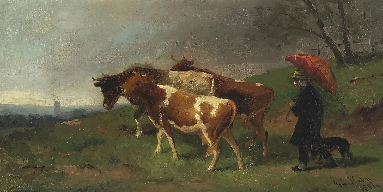 Getting The Cattle Home Wall Art by William Hahn - High-Resolution Digital Print