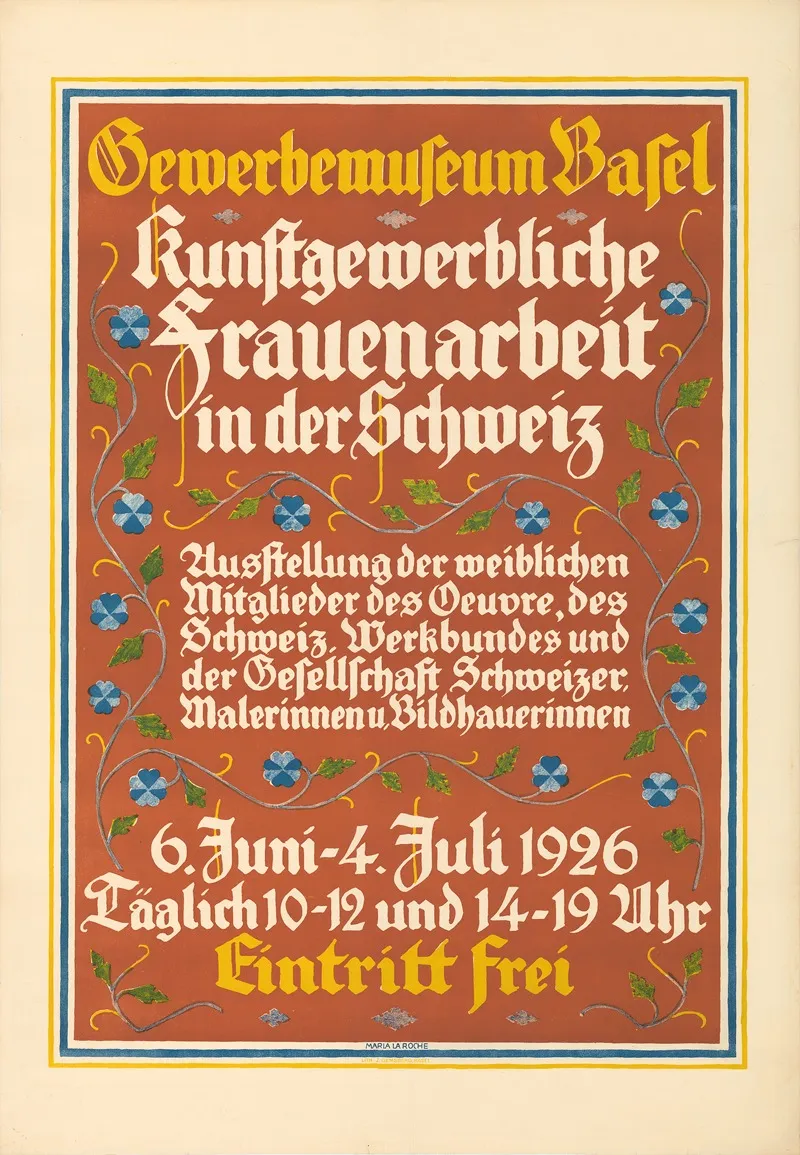 Gewerbemuseum Basel Kunstgewerbliche Frauenarbeit In Der Schweiz Wall Art by Maria La Roche - High-Resolution Digital Print