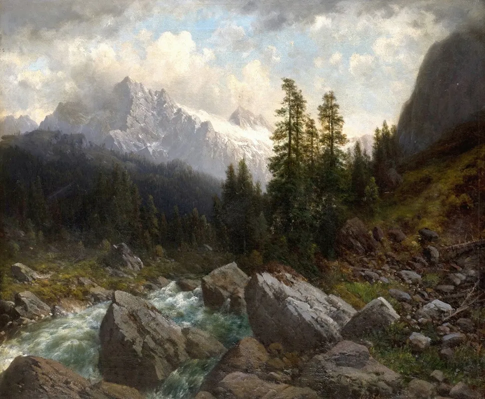 Gewitterstimmung In Den Berner Alpen Wall Art by Joseph Schoyerer - High-Resolution Digital Print