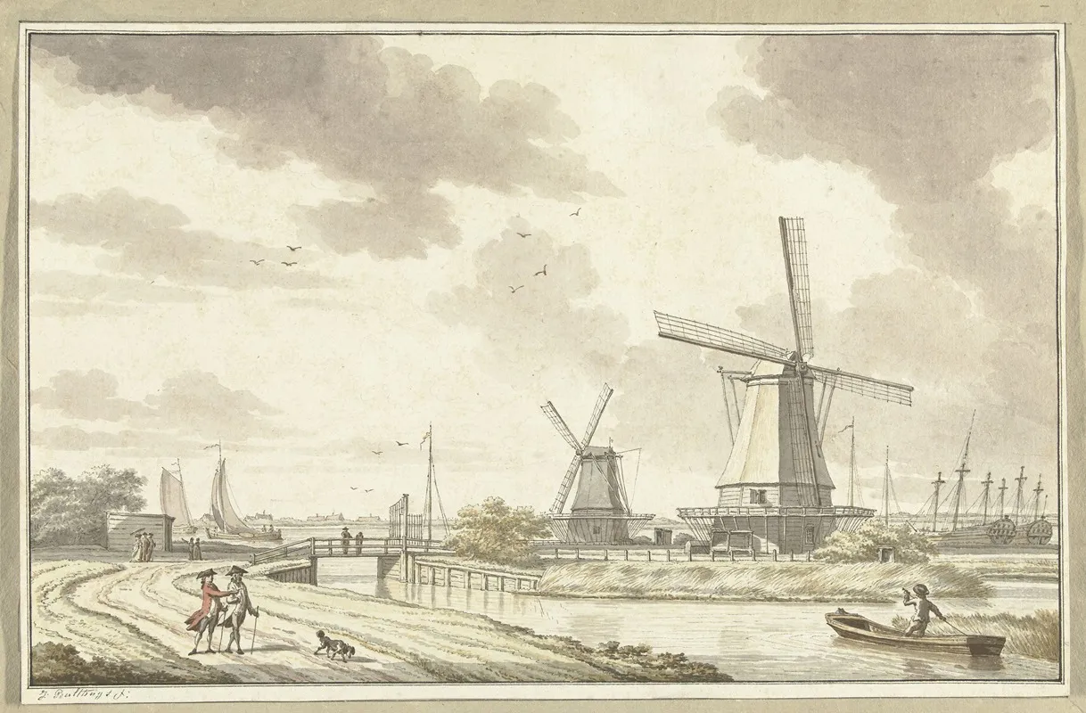 Gezicht Aan De Zandhoek Buiten Haarlemmerpoort Te Amsterdam Wall Art by Jan Bulthuis - High-Resolution Digital Print