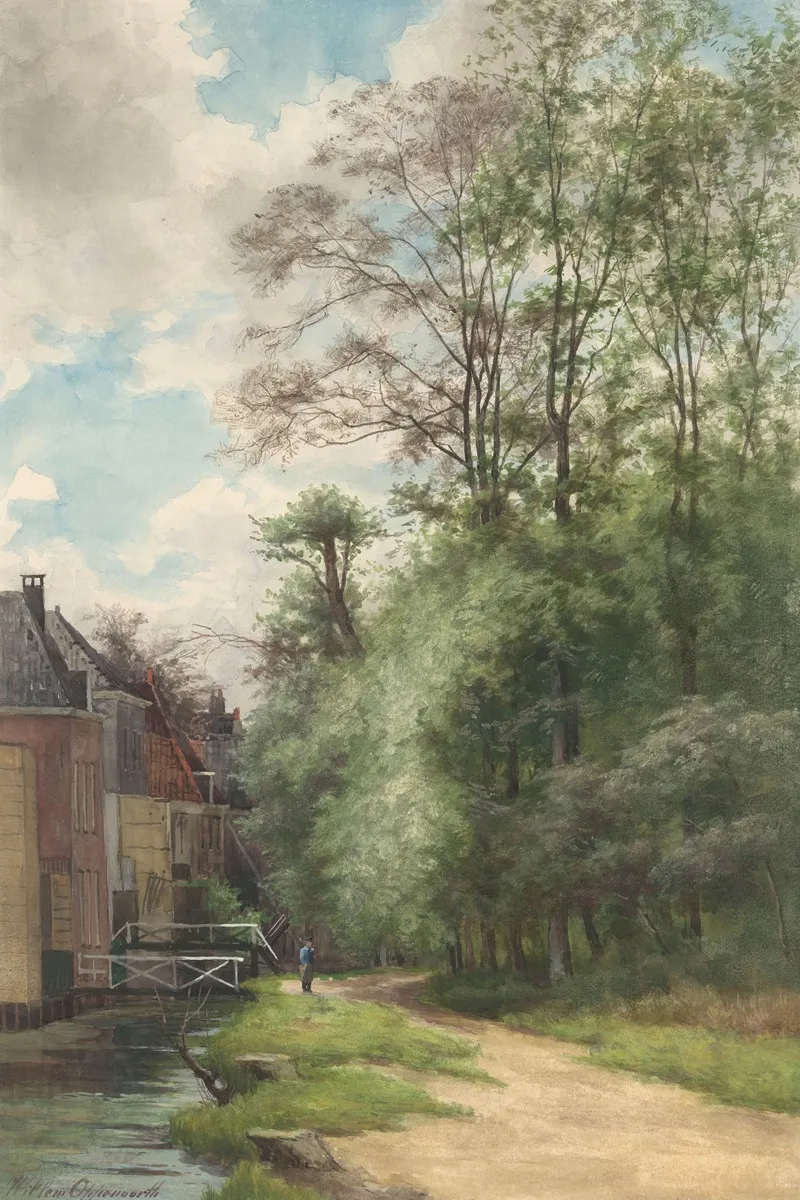 Gezicht Langs De Sloot Bij Het Bezuidenhout In Het Haagse Bos Wall Art by Willem Oppenoorth - High-Resolution Digital Print