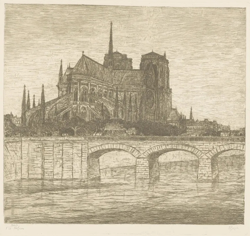 Gezicht Op De Achterkant Van De Notre Dame In Parijs Notre Dame