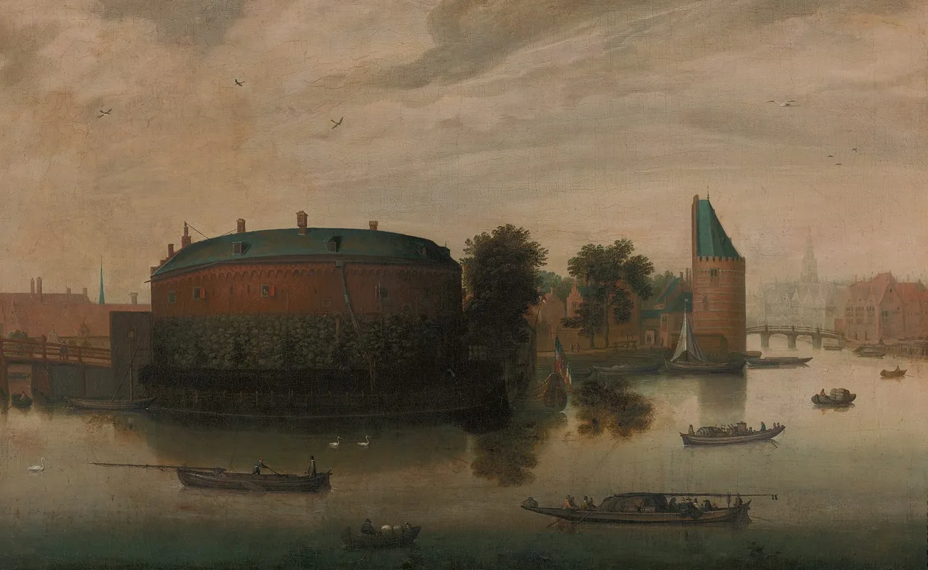 Gezicht Op De Binnen Amstel Met Het Rondeel Wall Art by Hendrik Cornelisz. Vroom - High-Resolution Digital Print