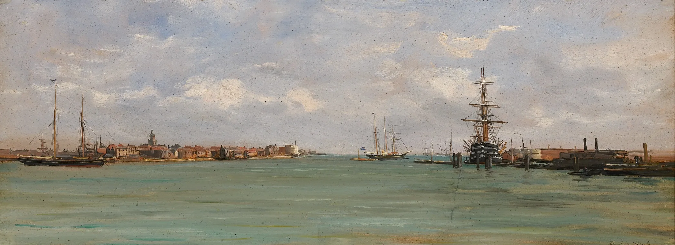 Gezicht Op De Haven Van Portsmouth