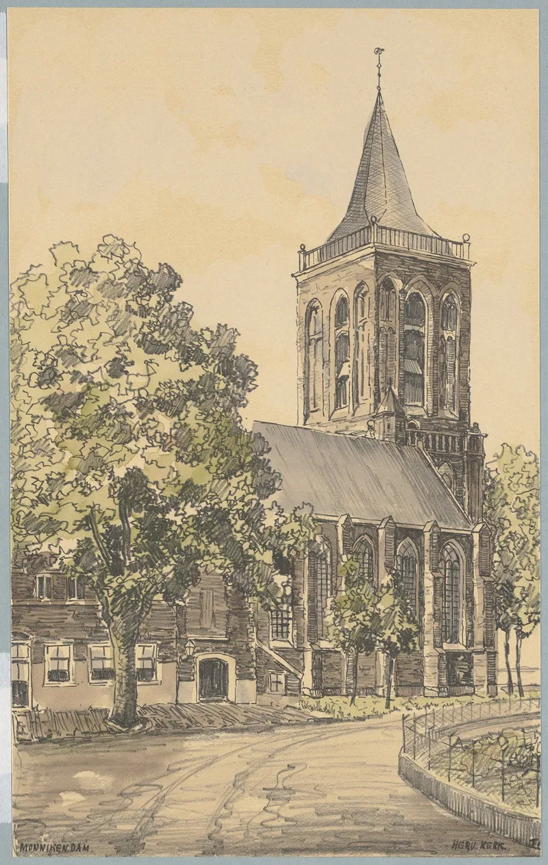 Gezicht Op De Hervormde Kerk Vanaf Het Zarken Wall Art by Bob Brobbel - High-Resolution Digital Print
