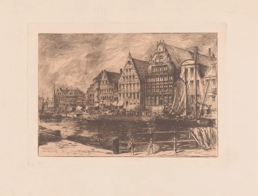 Gezicht Op De Kade In Gent