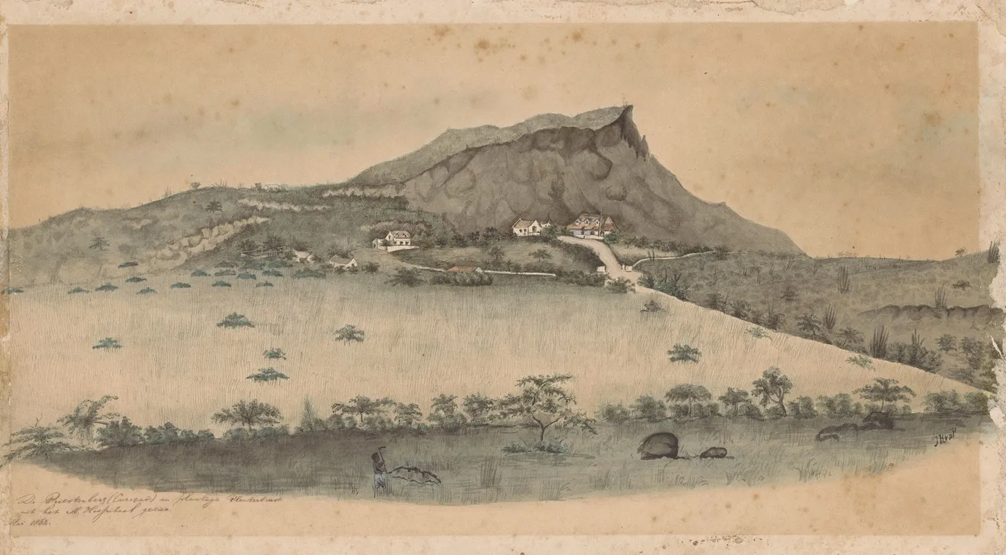Gezicht Op De Plantage Plantersrust Op Curacao Wall Art by Jacob Hendrik van de Poll - High-Resolution Digital Print