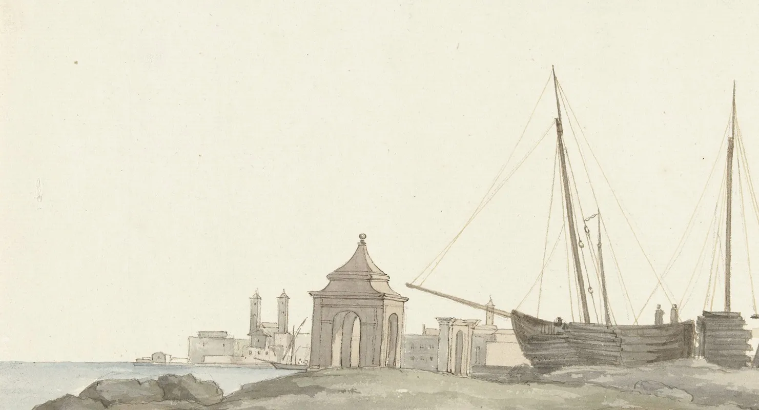 Gezicht Op De Stad Molfetta Aan De Kust