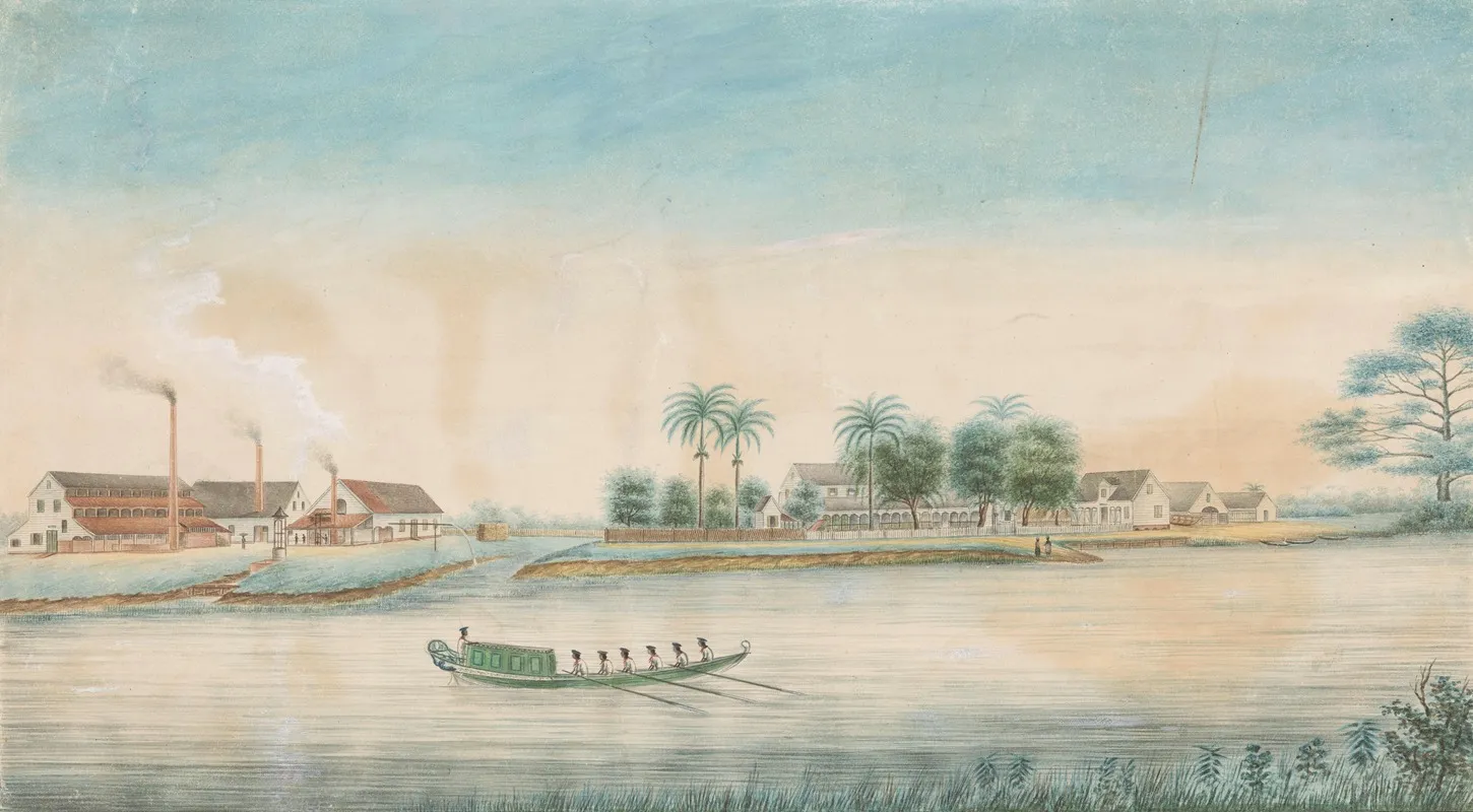 Gezicht Op De Suikerplantage Catharina Sophia Vanaf Het Water Wall Art by Alexander Ludwich Brockmann - High-Resolution Digital Print