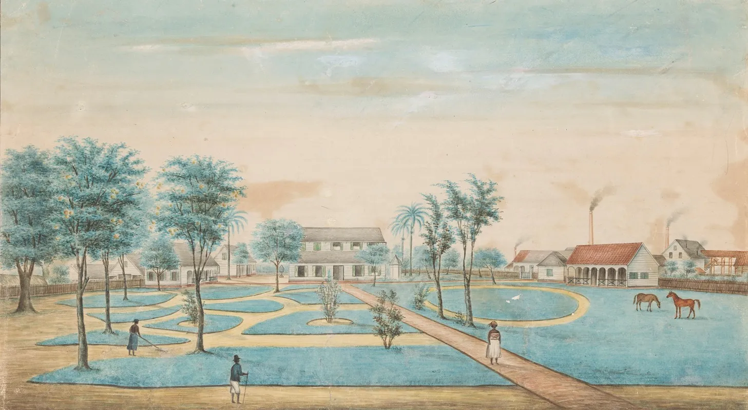 Gezicht Op De Suikerplantage Catharina Sophia Wall Art by Alexander Ludwich Brockmann - High-Resolution Digital Print