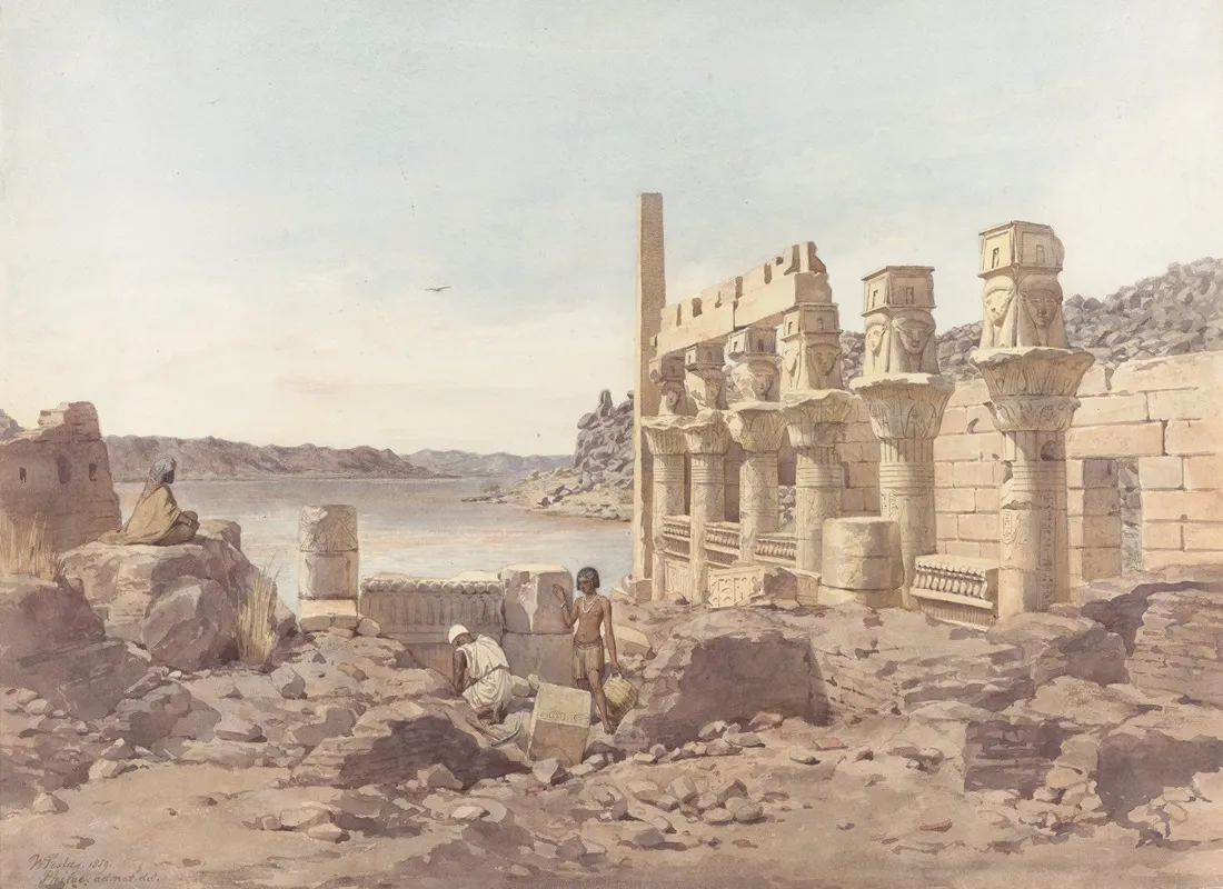 Gezicht Op De Tempelruines Te Philae Bij Aswan