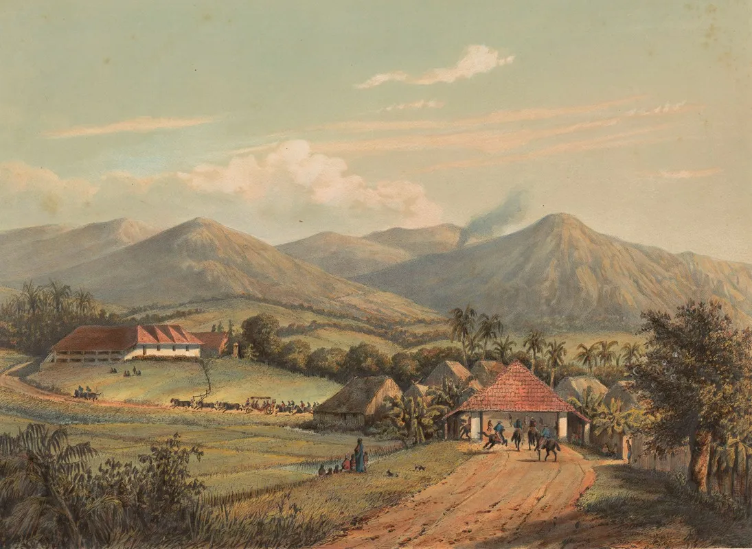 Gezicht Op De Weg Tussen Buitenzorg En Preanger De Groote Weg Van Buitenzorg Naar De Preanger Regentschappen Wall Art by Johan Conrad Greive - High-Resolution Digital Print