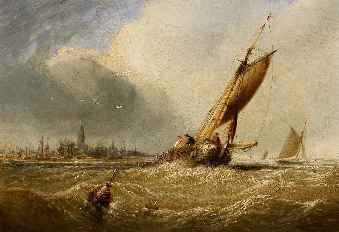 Gezicht Op Een Havenstad Wall Art by François Musin - High-Resolution Digital Print