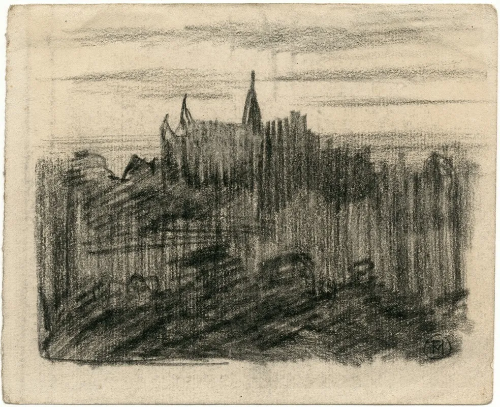 Gezicht Op Een Kasteel Bij Nacht