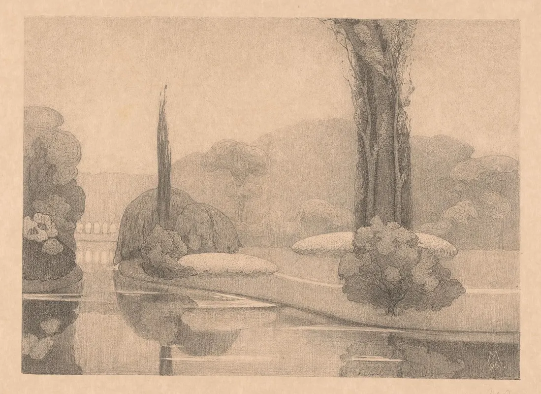 Gezicht Op Een Park Bij Een Kasteel
