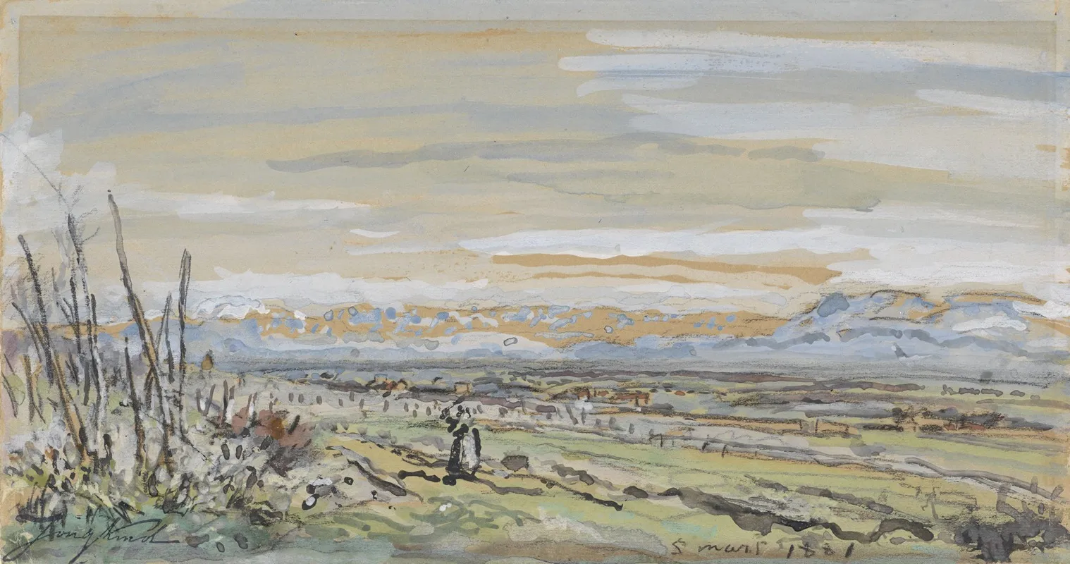 Gezicht Op Een Vlak Landschap