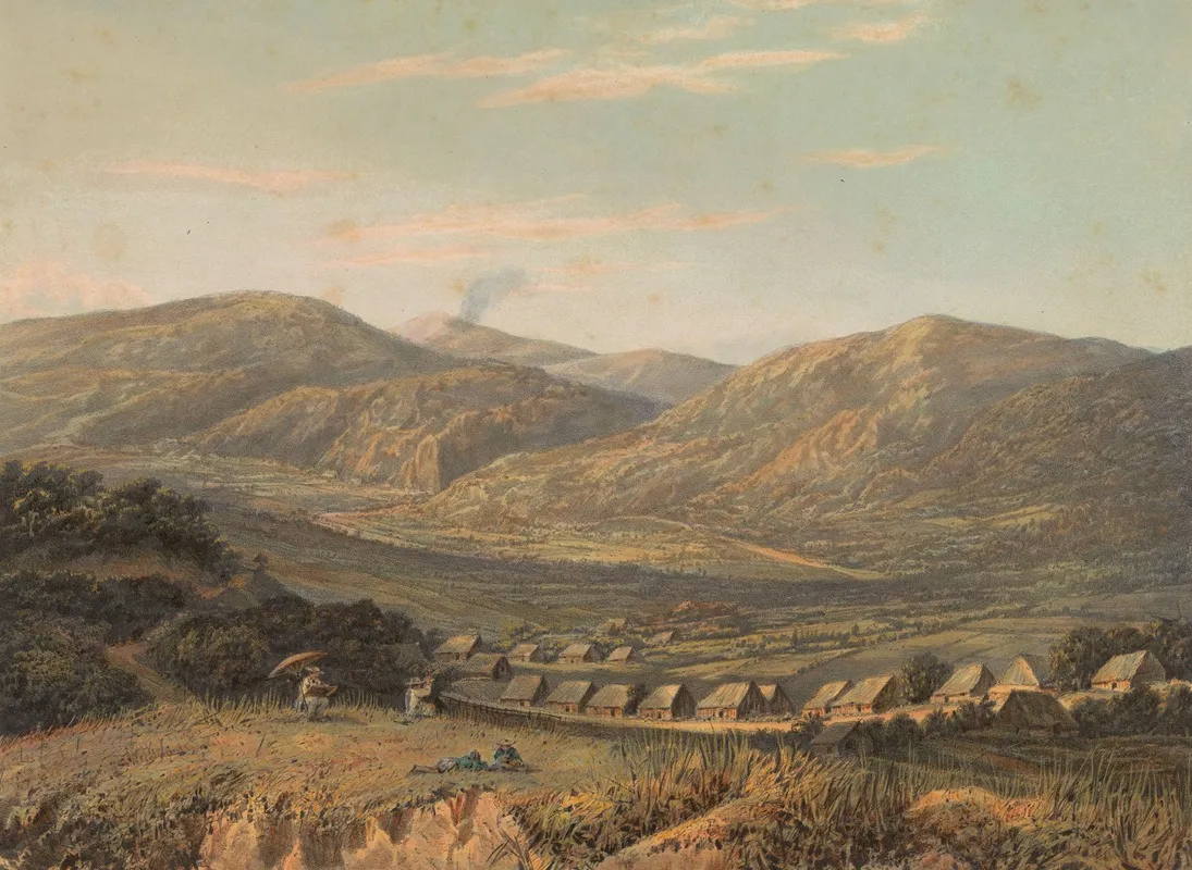 Gezicht Op Het Tenggergebergte In Het Tengersche Gebergte Wall Art by Johan Conrad Greive - High-Resolution Digital Print