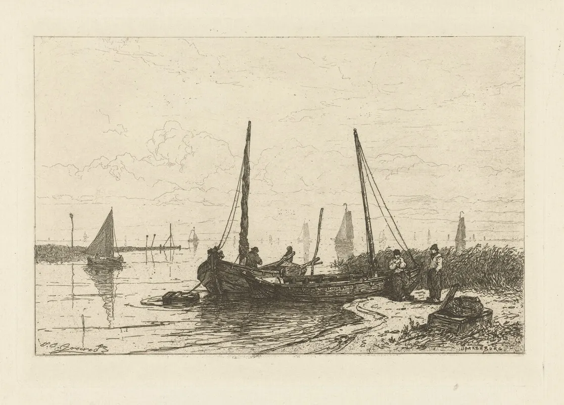 Gezicht Op Het Zuiderzee Nabij Spakenburg Wall Art by Johan Conrad Greive - High-Resolution Digital Print