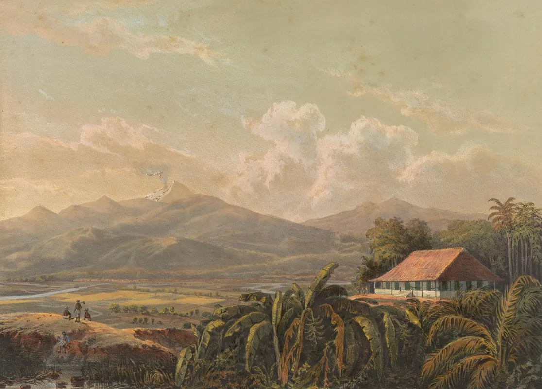 Gezicht Op Landgoed En Residentie Tjiptrap Op Java Wall Art by Johan Conrad Greive - High-Resolution Digital Print